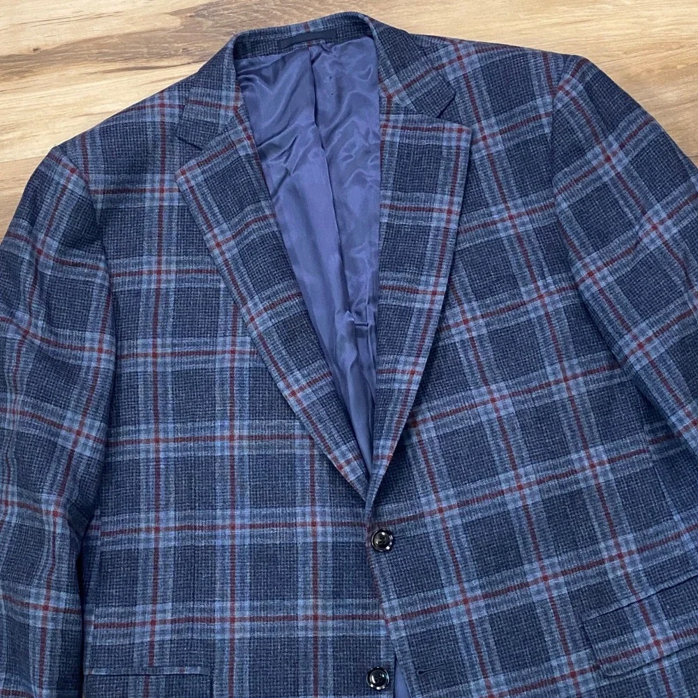 Sarar Sartoria Sport Coat US46 / 56EU Wool Silk Cashmere Ermenegildo Zegna Plaid